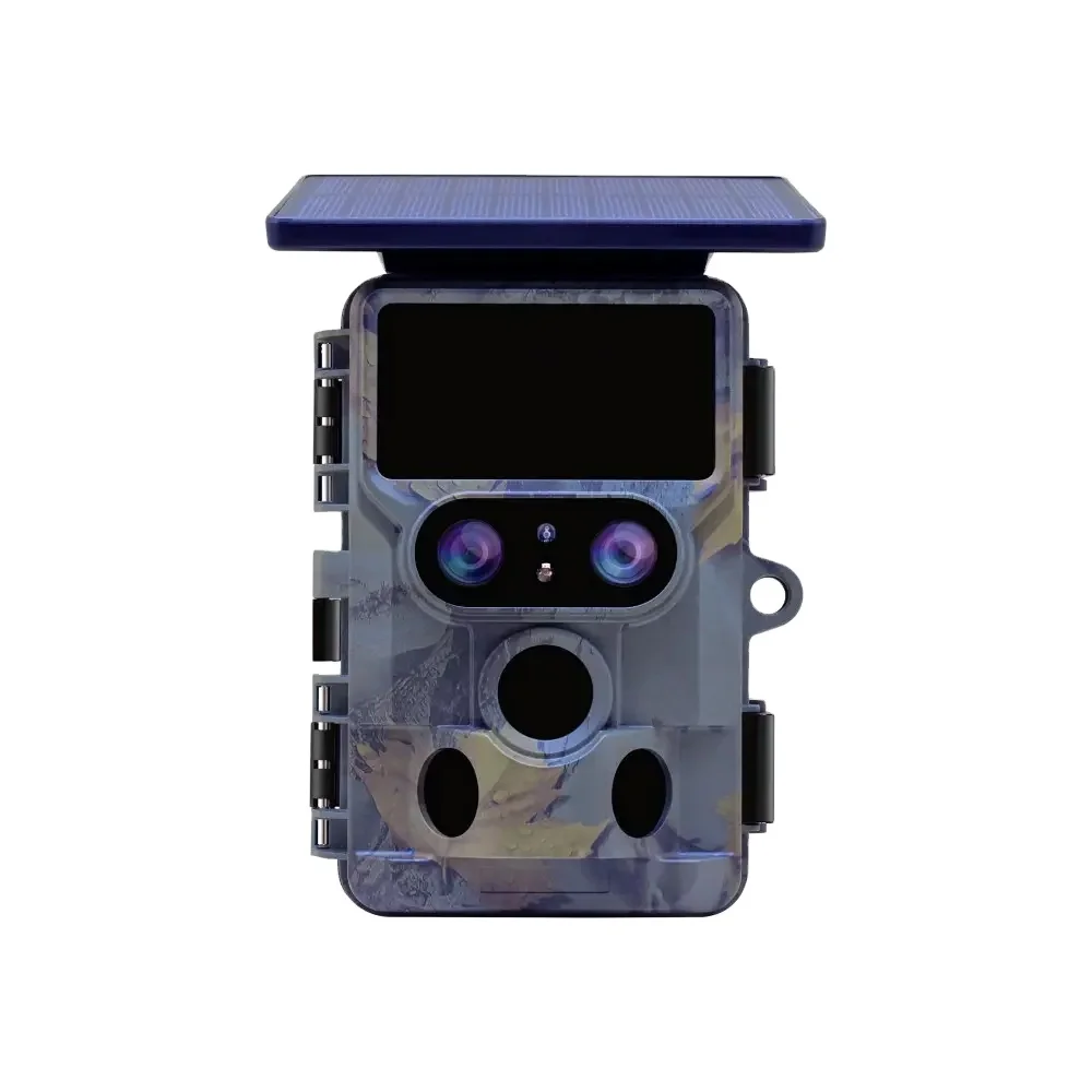 New 60MP 4K WIFI APP Trail Camera Outdoor Solar Hunting Camera With Dual Lens