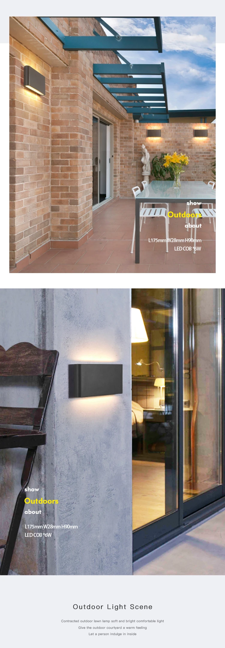 6w*2 Led Outdoor lamp stair modern simple creative exterior wall lamp courtyard balcony wall lamp
