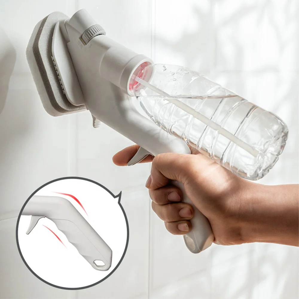 

4 in 1 Multifunctional Water Spray Household Cleaning Kits Brush for Bathroom Tile Gap Window Wiper Household Sponge Rub, White