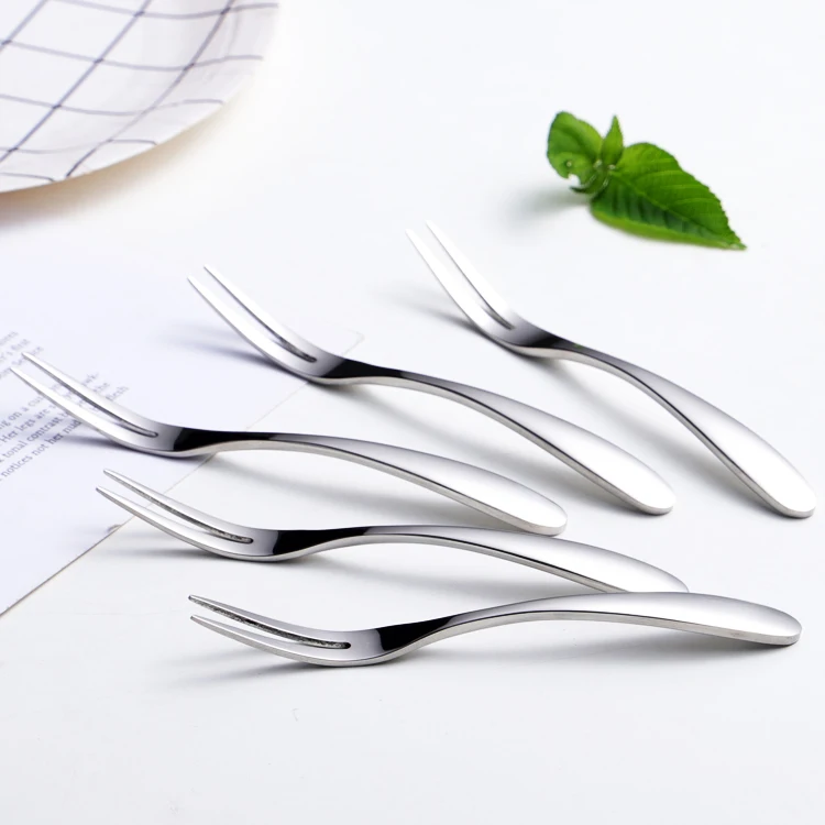 

2021 hot sale fruit fork high quality stainless steel fork for eating fruit elegant stainless fork, Silver