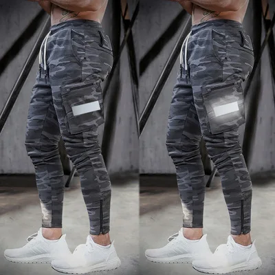 

Casual sports overalls men's no logo reflective strip fitness pants running training pants