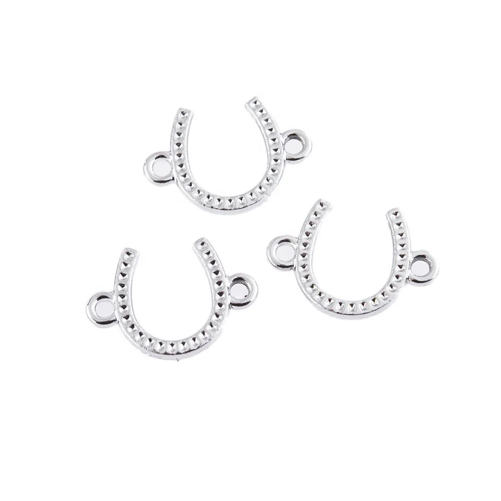 

Silver Color Horseshoe Connectors Charms Angel Wings Lotus Snowflake Charms Connectors for Jewelry DIY Making Necklace Bracelet, Picture