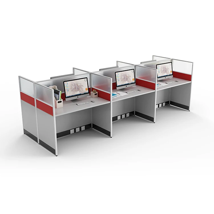 Open MDF Modular 2, 6, 4 Person Office Workstation For 6 Person Workstation Office Furniture Workstation Modern