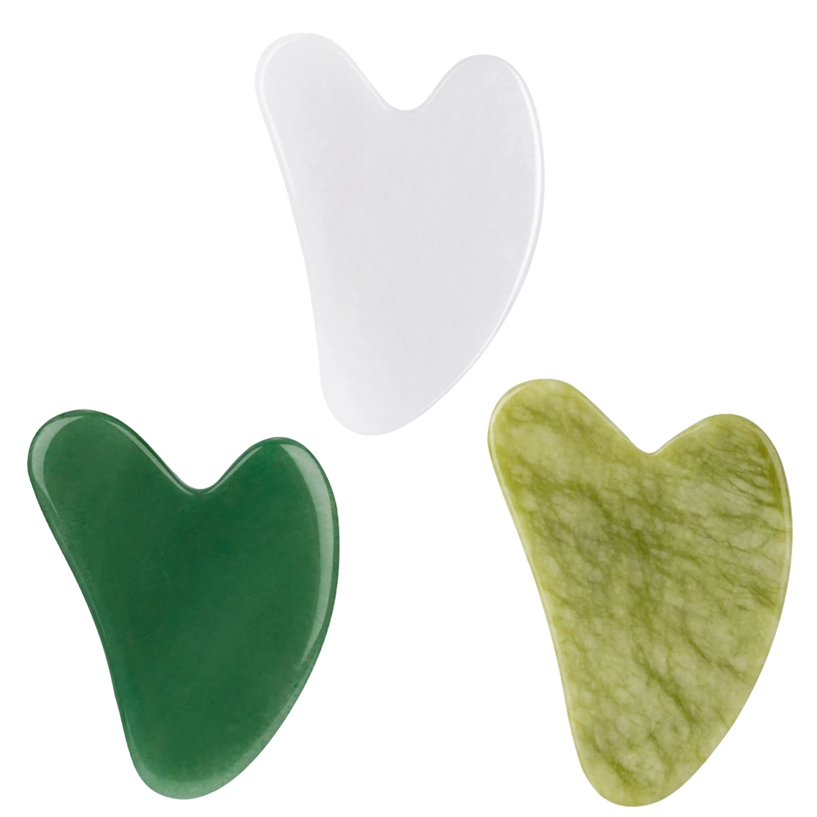 

Private Label 100% Natural Facial Massage Light Green Jade Stone Gua Sha, Pink(customized)