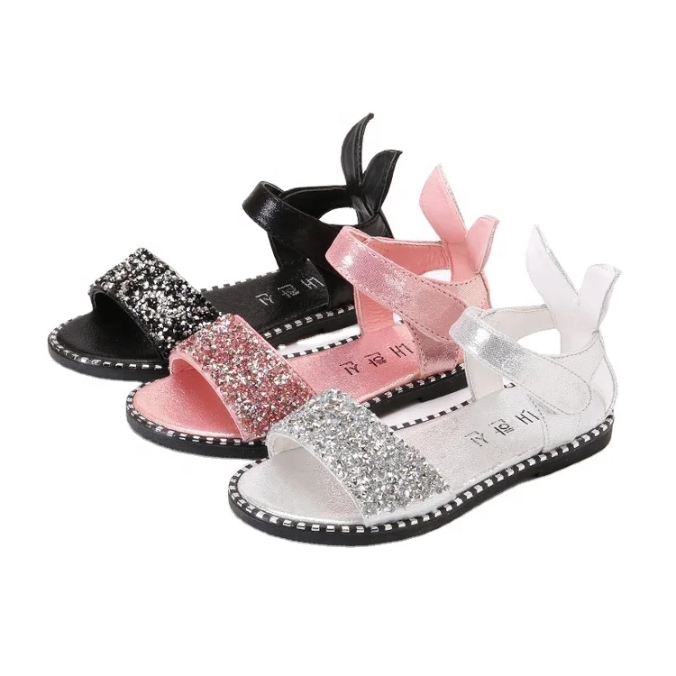 

2021 summer children's fashion non-slip princess shoes, Silver/black/pink