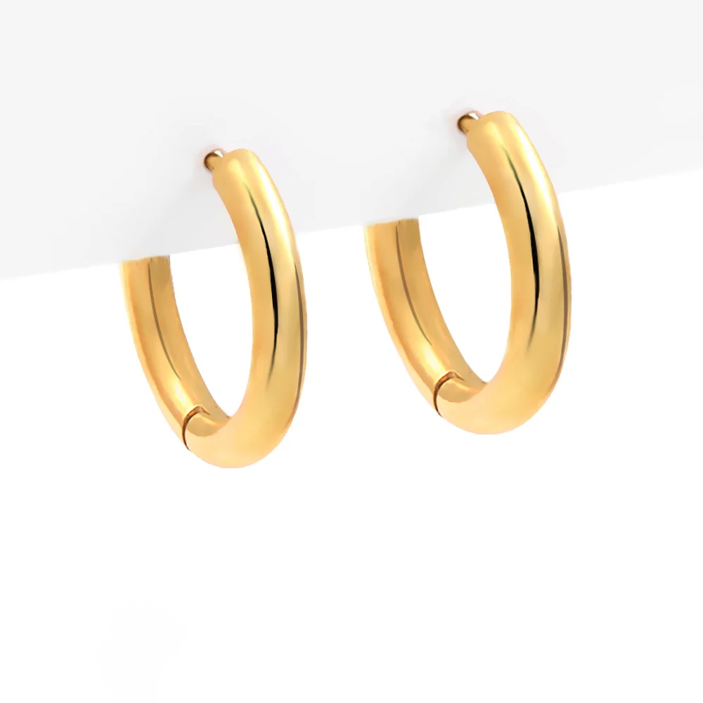 

Gold Silver Color Hoop Earrings for Women 7BEADS Small Simple Round Circle Huggies Earring Punk Accessories Jewelry