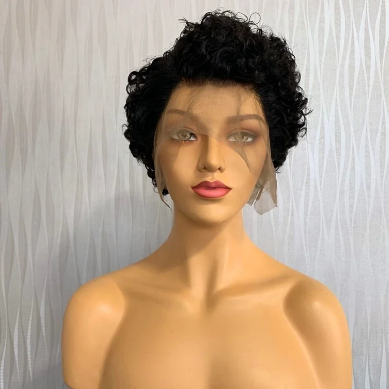 

Highknight Pixie Cut Short Full Lace Human Hair Wig Curly Pixie Bob Wig Pixie Cut Human Hair Lace Wig