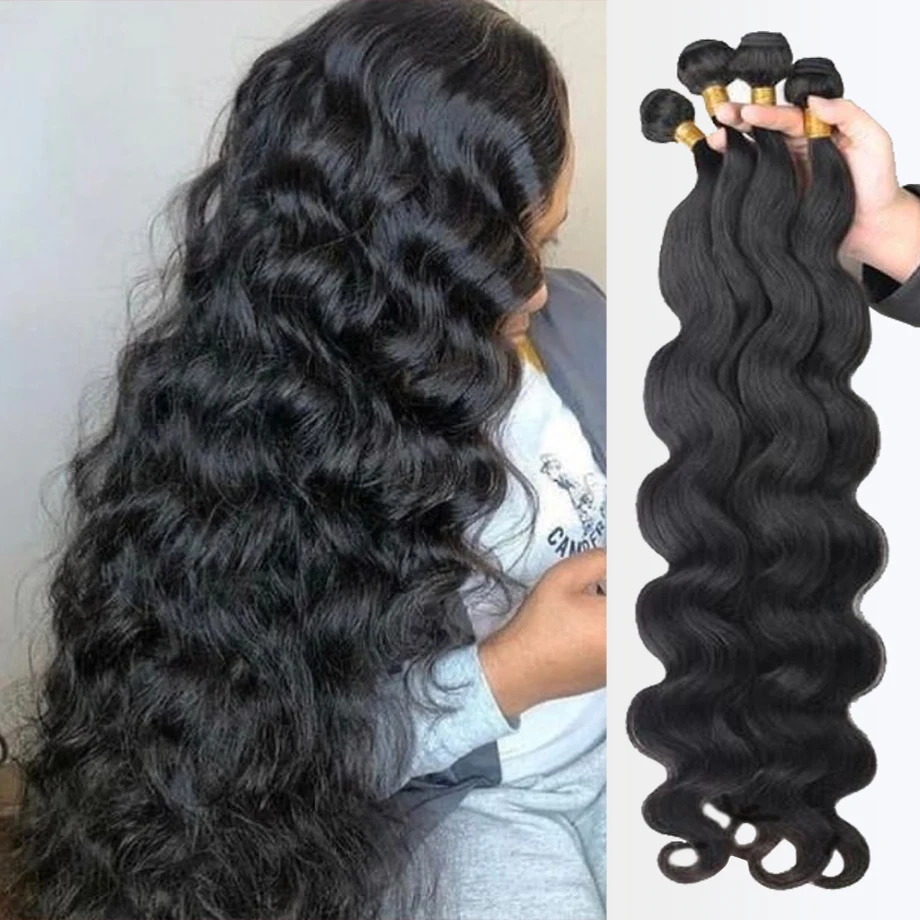 

Beicapeni Body Wave Bundles Extensions Weave 100% Human Hair Product Brazilian Remy Extension For Black Women straight hair