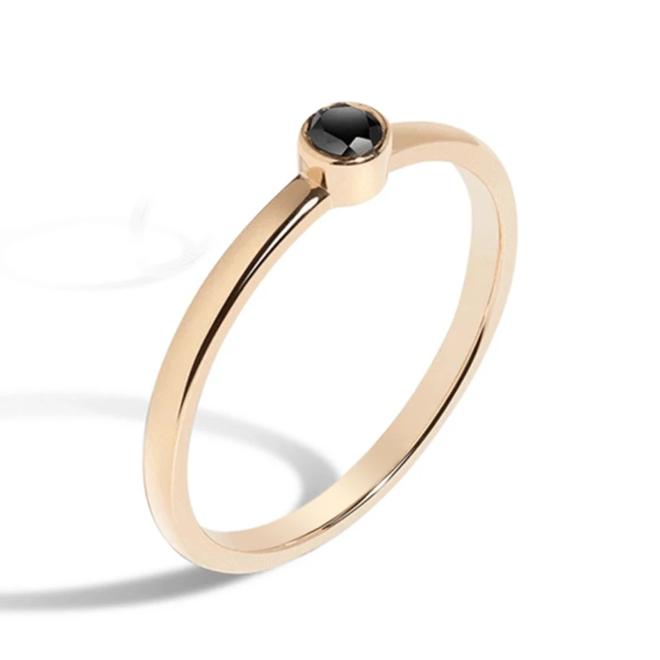 

wholesale jewellery shop 925 sterling silver jewelry 18k gold plated black diamond ring for women