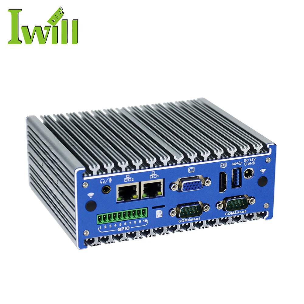 

J1900 N11 4COM TPM DIN Rail Fanless Industrial PC, Embedded PC with 4G RAM Onboard