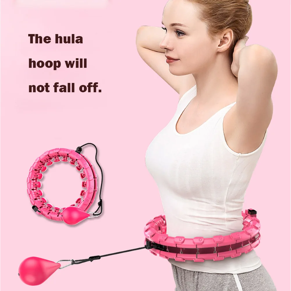 

18-24 knots Adjustable fitness Detachable Not Dropping magic Auto-Spinning weighted Beginners Smart Hoola Ring Hoops with ball, Multi-color