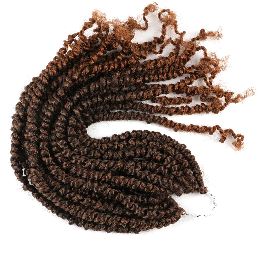 

Alileader New Product 18 Inches Pre Twisted Passion Twist Synthetic Hair Crochet For Hair Extension, 1b#, 4#, t27#, t30#