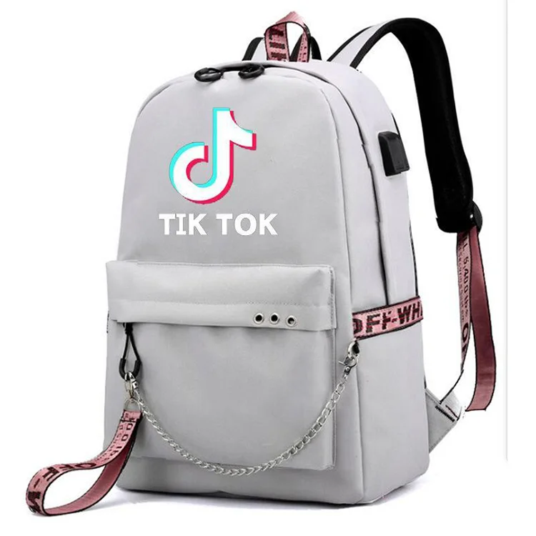 

2021 Best Seller Simplicity Campus Style High Capacity USB Charging Fashion School Bags tik tok backpack