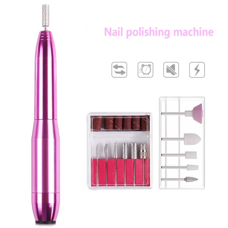 

Electric Professional polisher Nail Art Machine Drilling Grinding Pen Nail Drill Manicure Pedicure Tools File, Pink