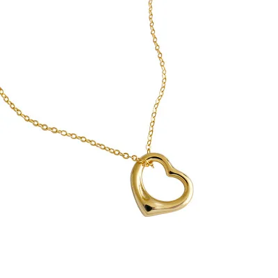 

Luxury 925 Sterling Silver Necklace With Hollow Heart Pendant Necklace Women Silver Jewelry, Gold,silver