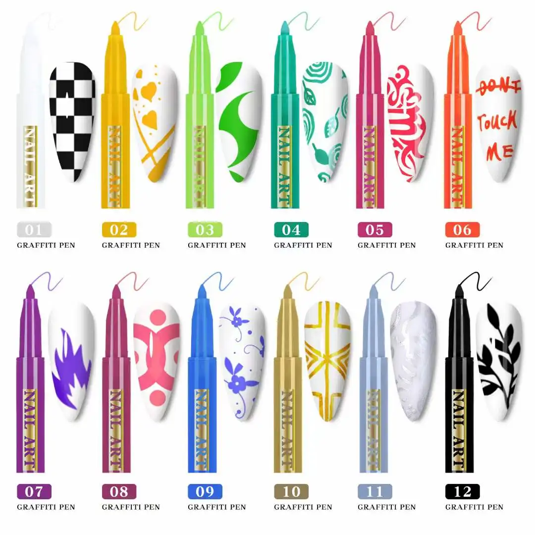 

New arrival Cheap and Good Quality Nail Art Graffiti Pen for nail art decoration para una