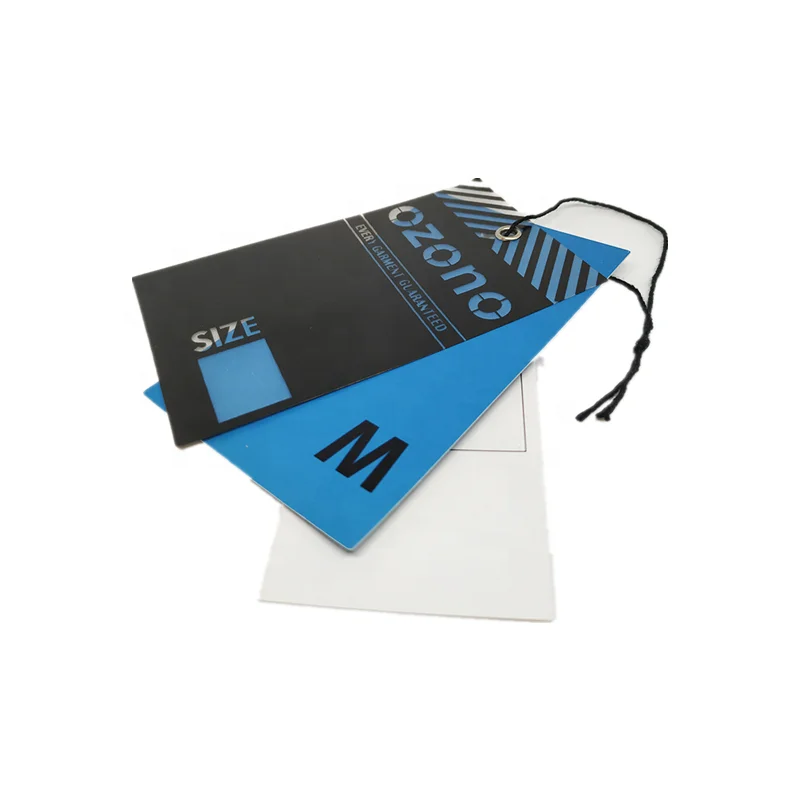

Custom Personalized Hang Tag Clothing PVC Swing Tags Label Garment Hangtag With String, Cmyk