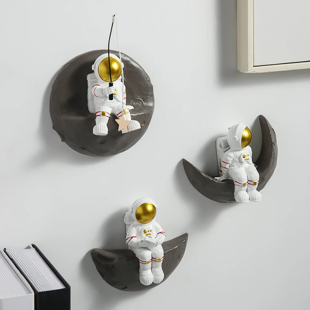 

3D astronaut wall decoration resin astronaut bedroom living room background wall decoration