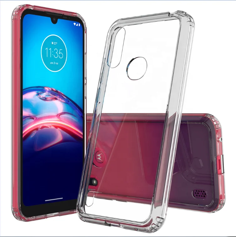 

Wholesale factory cheap Shockproof clear TPU Acrylic Cell Phone Case For Motorola E6S 2020, Multi-color, can be customized