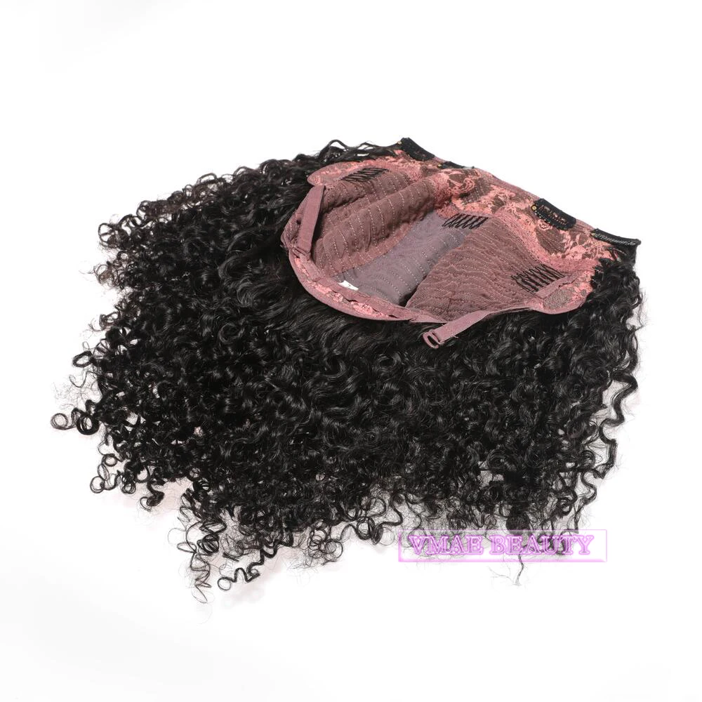 

VMAE 2021 New Styles 11A Remy Virgin Hair 130 150 Density Afro Kinky Curly Soft Lace Front U Part Wig Human Hair Extension