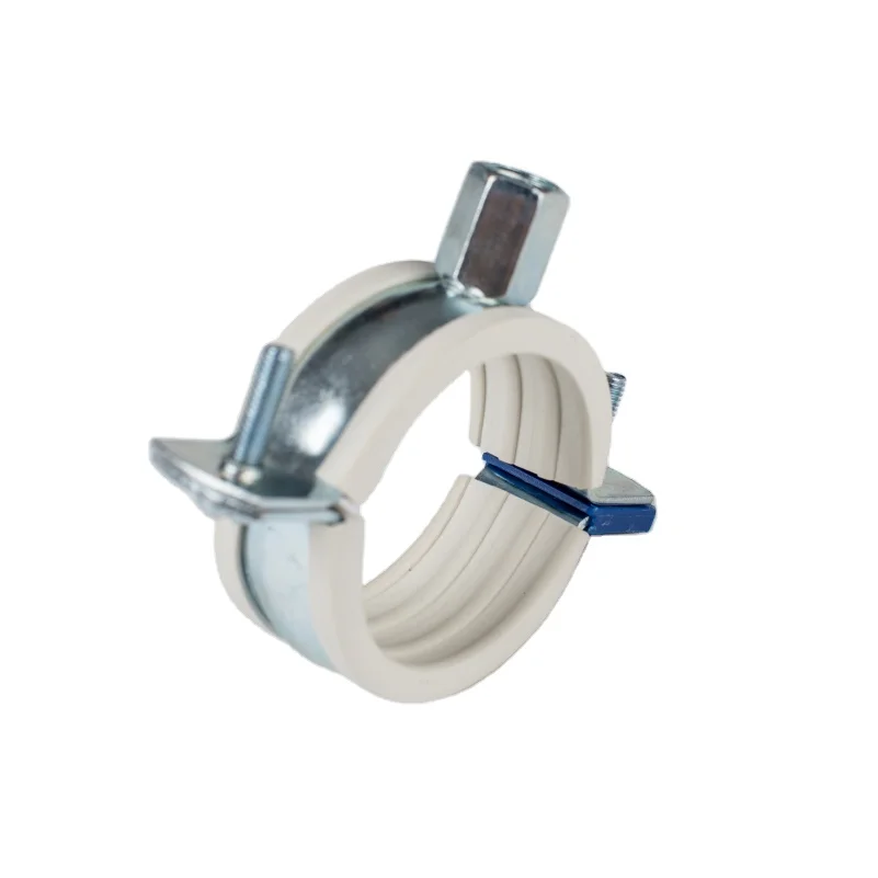 
high quality manufacturer steel pipe clamp with grey/white rubber&blue plastic clip from ODM/OEM manufactory Kingfix in China 