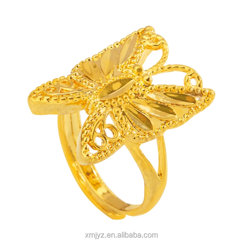 

Gold-Plated Big Butterfly Ring Female Open Ring European And American Korean Fashion Simple Ring Ins