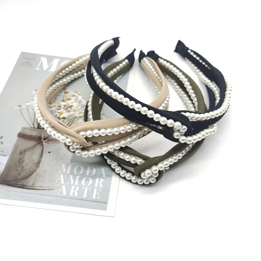 

MIO Fashion Wholesale Headband Polyester Pearl Headbands Girls Hair Accessories Jewelry Luxury For Women
