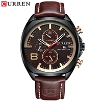 

Curren 8324 Men Quartz Watches Top Brand Luxury Leather High Quality Chronograph Waterproof Luxury Clock