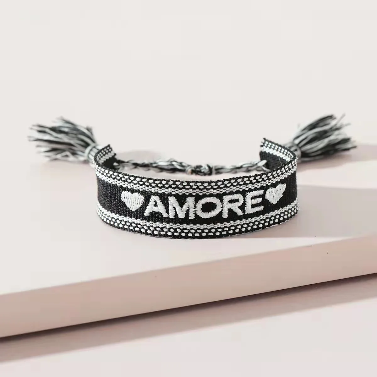 

Bracelet letter newly hot selling boho adjustable cord bracelet women handmade rope adjustable woven bracelet