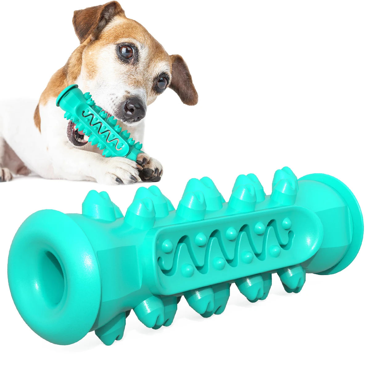 

Eco-Friendly Rubber Puppy Dog Puzzle Toys Durable Dog Activity Toy For Aggressive Chewers Toys Dog Christmas, Green/yellow/blue