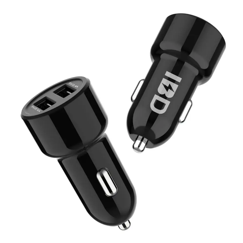 

2019 New Promotion multi port 5v 24w phone smart car usb charger, Black and gray or oem
