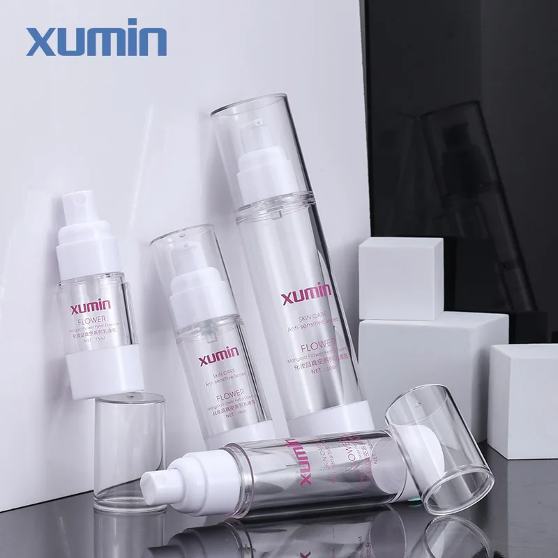 

Wholesale cosmetic 15ml 30ml 50ml 100ml airless pump bottle for spray pump bottle