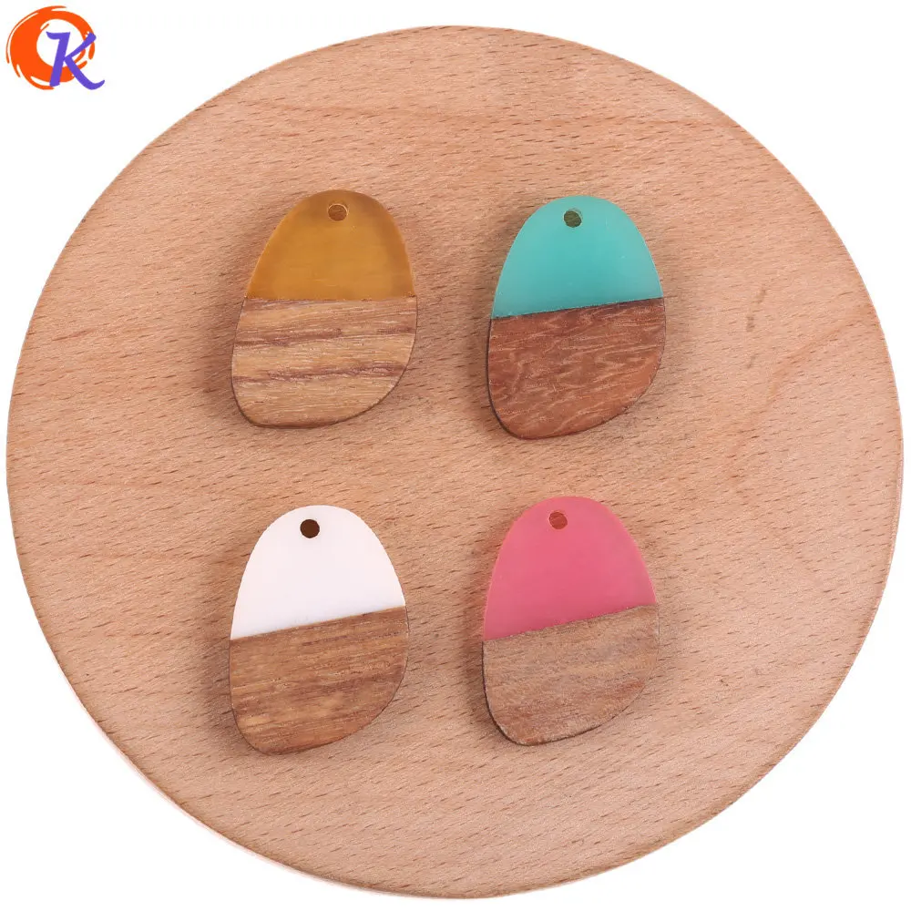 

Jewelry Accessories Cordial Design 50Pcs 20*27MM Jewelry Accessories DIY Earrings Making Drop Shape Natural Wood & Resin Hand