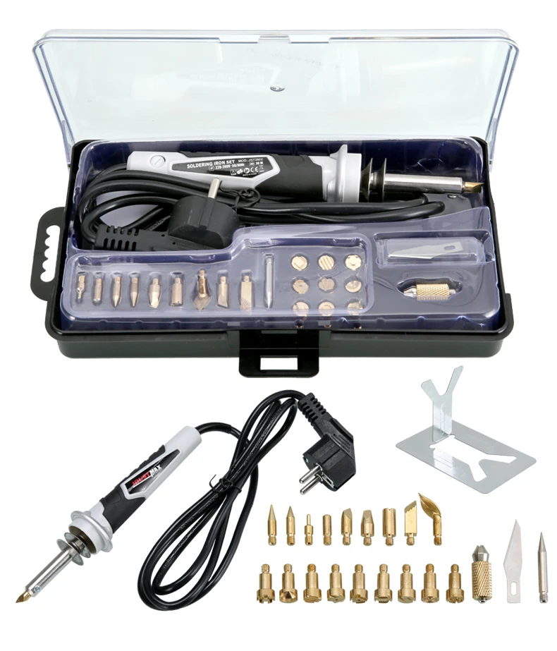 
21PCS 110V/220V 30W Electric Soldering Iron Adjustable Temperature European Standard Plug Soldering Iron Sets 