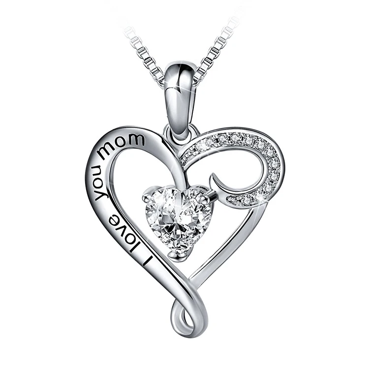 

Amazon hot sale heart shaped pendant necklaces, trendy statement classic jewelry necklaces for ladies