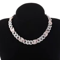 

New launched 16mm&20mm Miami Box Clasp Cuban Link Chain Gold Silver Necklace Iced Out Cubic Zirconia Bling Hip hop Men Jewelry
