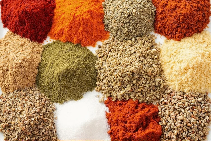 Top American spices arranged in jars