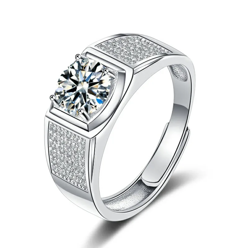 

Luxury Wedding Ring 925 Silver Moissanite Mens Rings for Gift