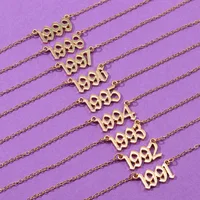 

Artilady 2020 Vintage Birth Year Statement Necklaces For Women Gold Stainless Steel Chain Jewelry Gift