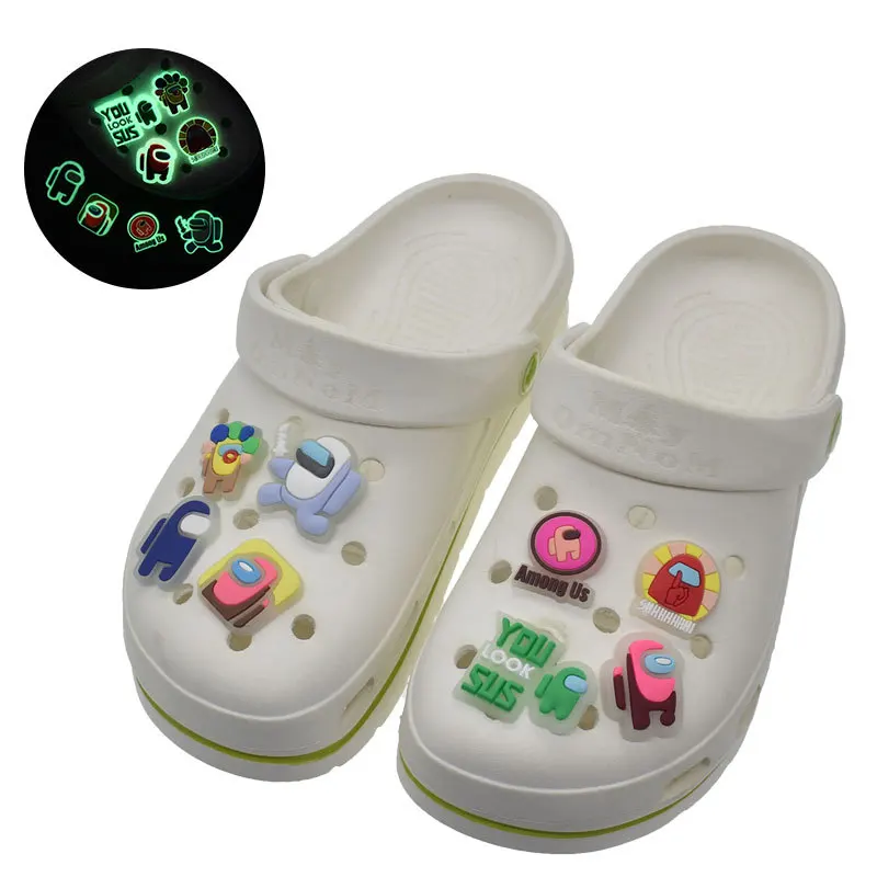 

Luminous Croc Charms Accessories Fashion Soft PVC Shoe Buckle Fluorescent Shoes Accessories Cartoon Charms, Picture