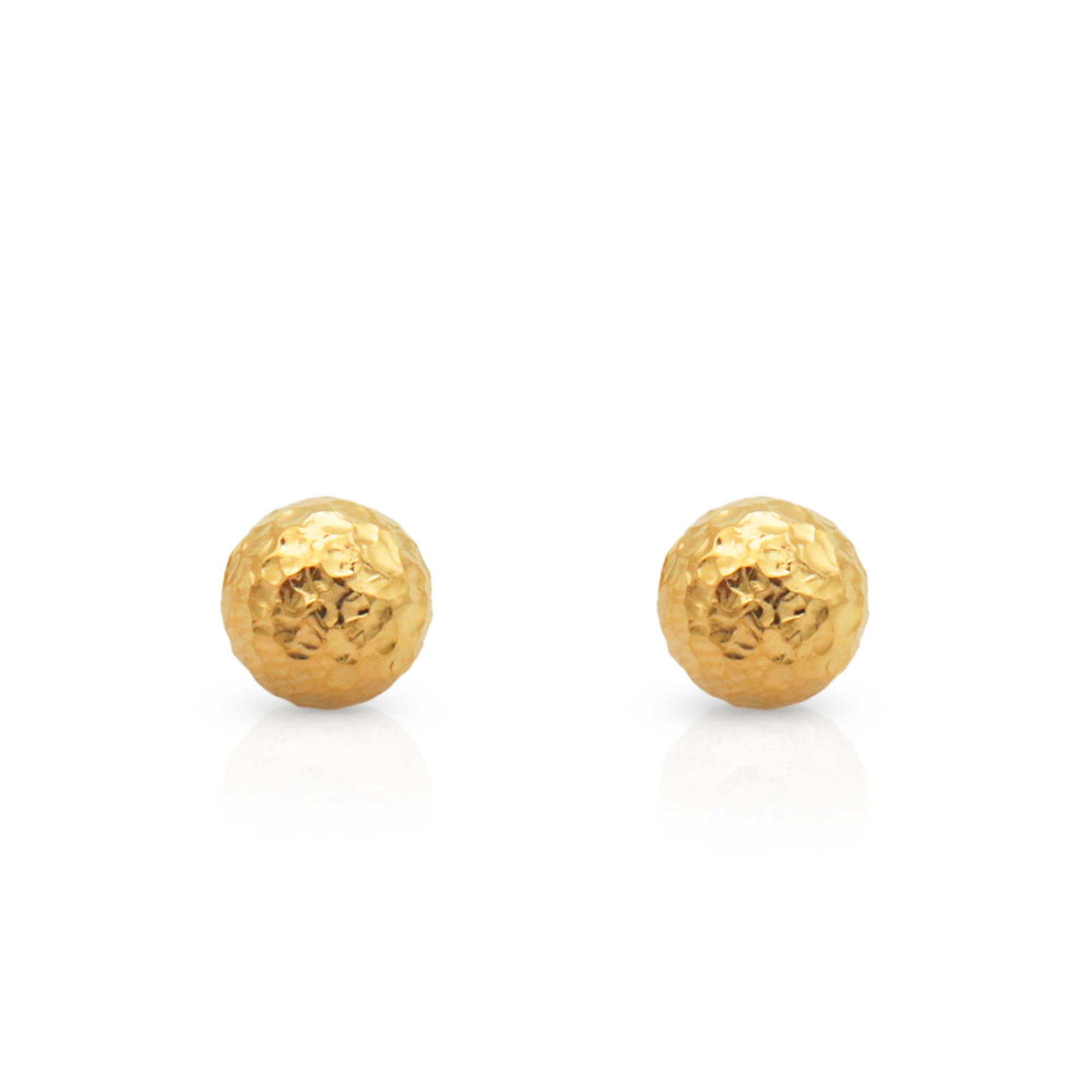 

Chris April fashion jewellery 316L stainless steel pvd gold plated water-proof foil finish round ball stud earrings for women