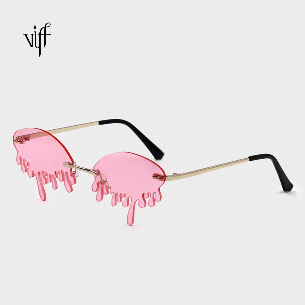 

VIFF HM20119 Vintage Design Hot Sales Pink Water Tears Sunglasses, Multi