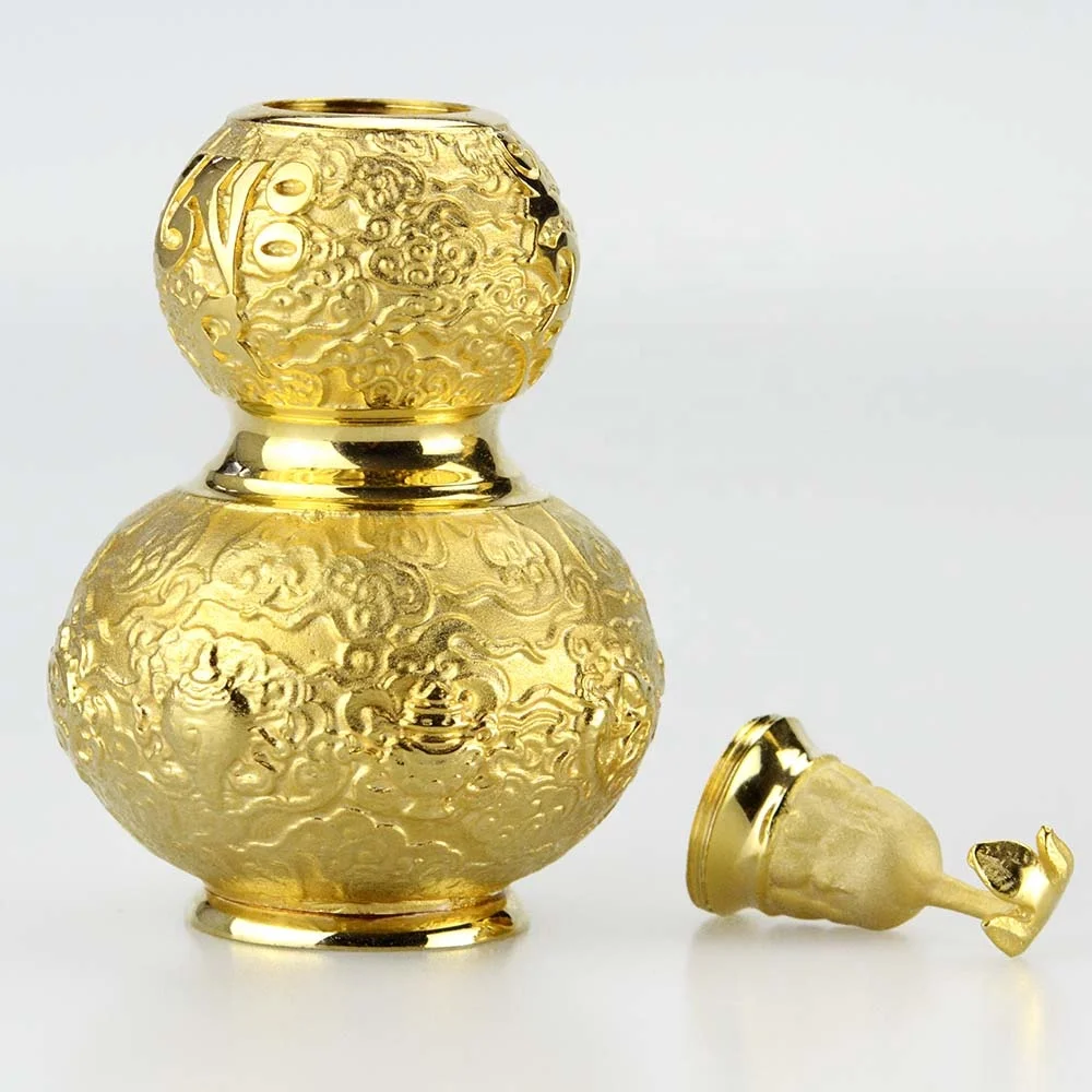 
Zhongshan Wholesale Custom Copper & Brass Religious Crafts Feng Shui Gold Gourd Buddhist Gifts Crafts 