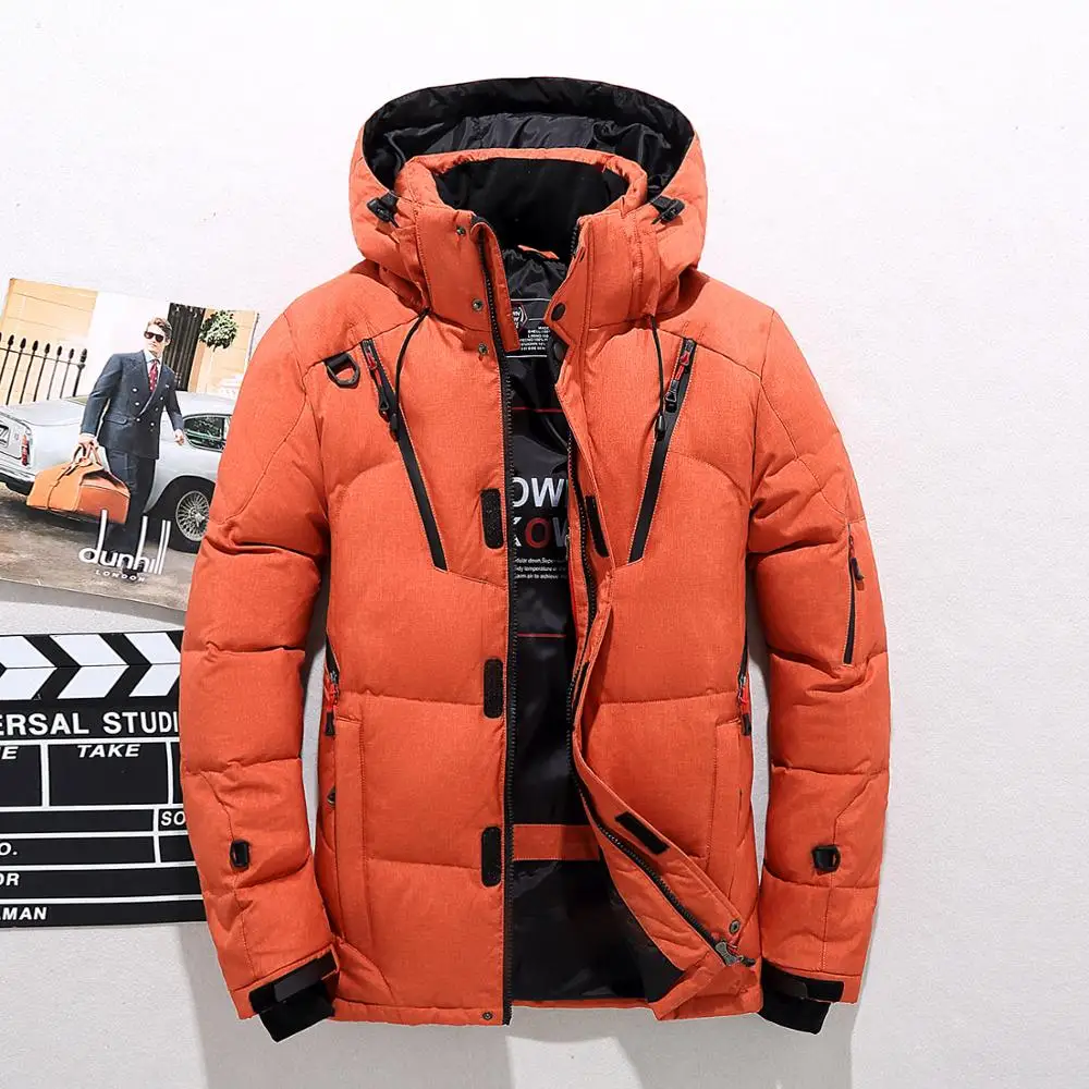 

2019 Winter zipper men down jacket cotton windproof wadded Colorful coat, Blue. black ,orange , white army greeb