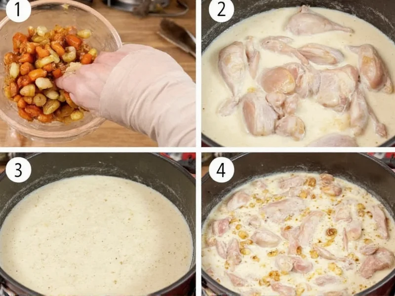 Homemade cream of chicken preparation steps
