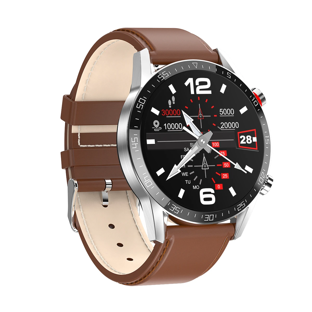 

2021 New L13 Smart Watch IP68 Waterproof Pedometer Android Smartwatch L13 ECG BT Calling Smart Watch, White