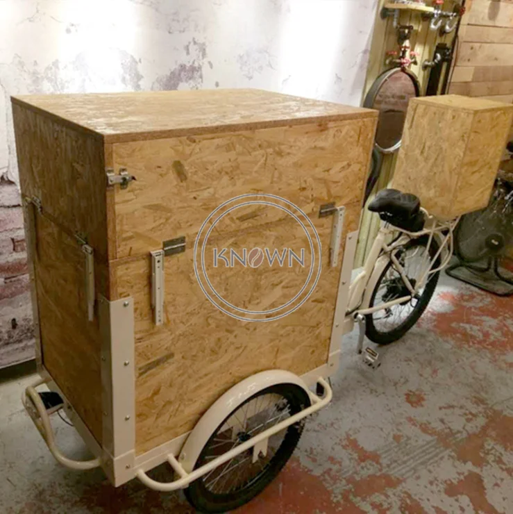 

Commercial Adult Cargo Tricycle with Speed Adjustable Retail Food Vending Bicycle Support Customization