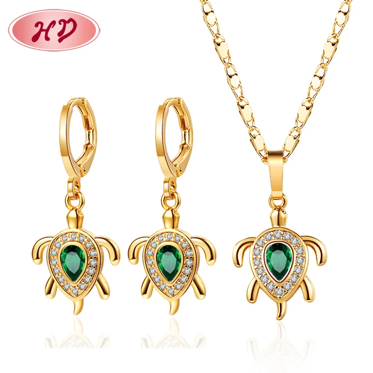

Wholesale high quality personalized luxury custom gold Jewelry Set with earrings necklace pendant for Women