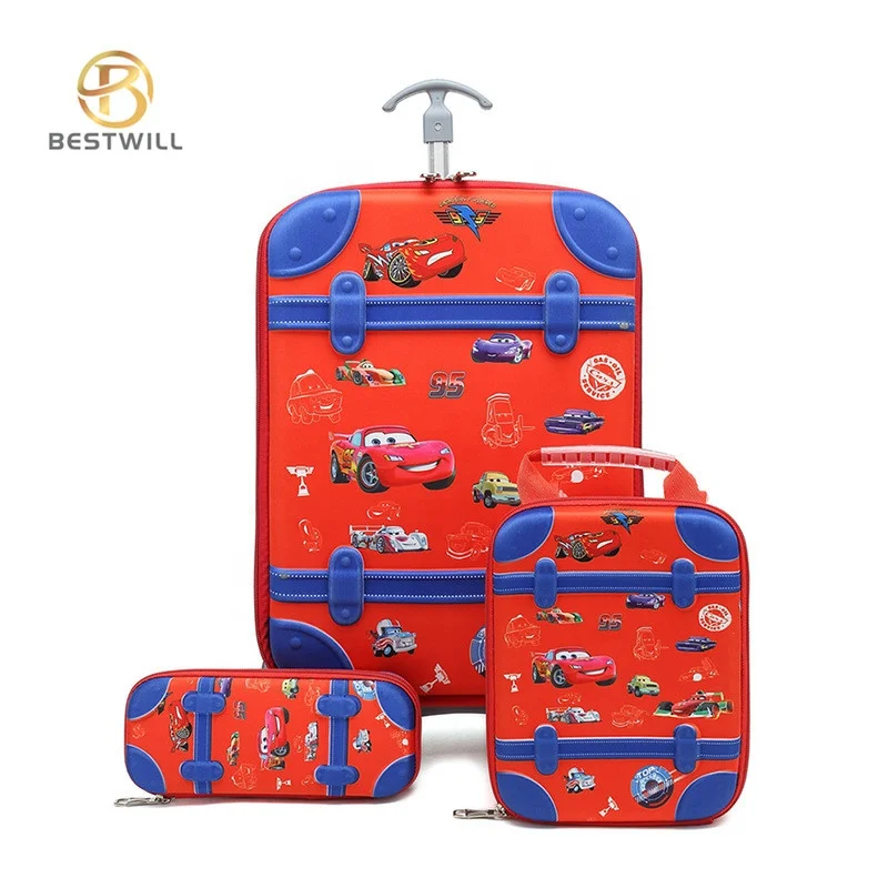 

BESTWILL Hot Selling Style Children 3 Set Tote Backpack Pencil Case For Kids School Wheeled Trolley School Bags, As showed in picture or customized