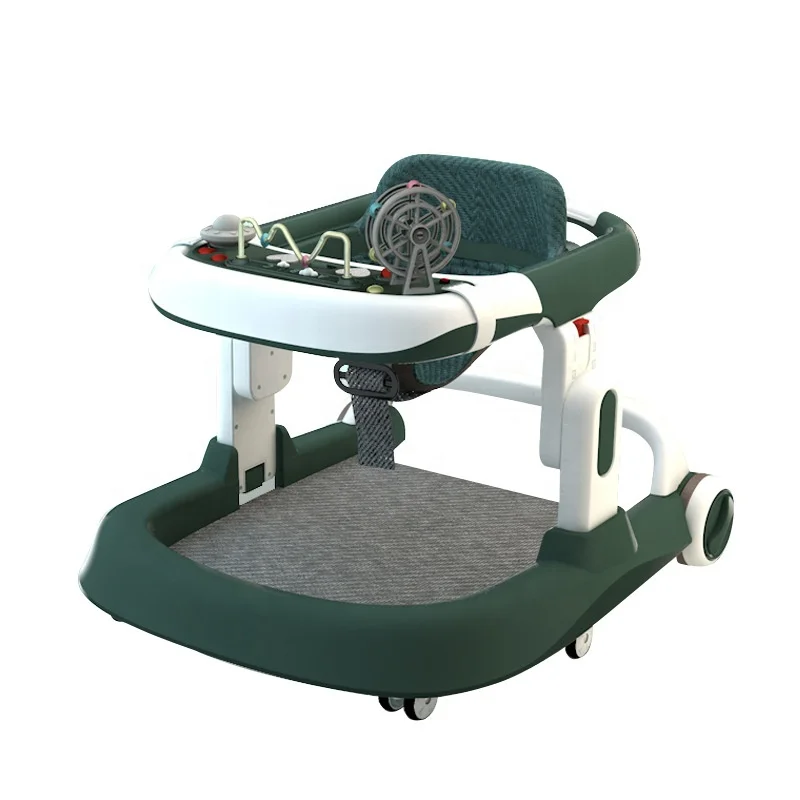 

O-leg anti-rollover can sit can push baby children U-shaped adjustable speed Baby walkers, Pink, gray, green, dark green
